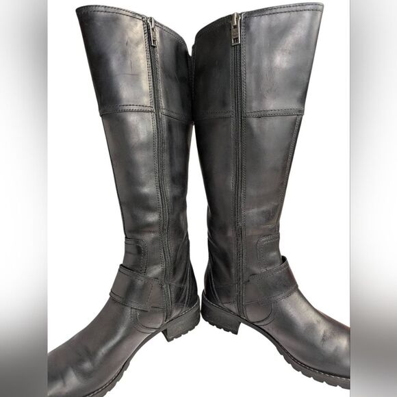 Timberland Bethal Buckle Black leather Knee High Boots Womens 7 - Picture 6 of 9